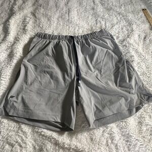 Fabletics Men's Gray Athletic Training Shorts Size XL Stretch Drawstring